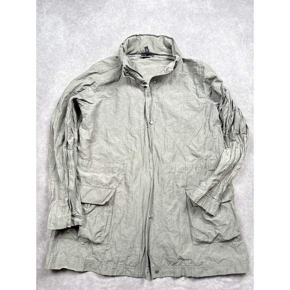 Eileen Fisher Jackets & Blazers - Eileen Fisher Jacket Womens Medium Metallic Organic Cotton Blend Utility Parka